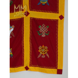 Tibetan door curtain 8 lucky symbols red